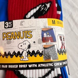 Peanuts Men's Boxer Briefs & Crew Socks - Red/Blue/Black Medium 32-34
